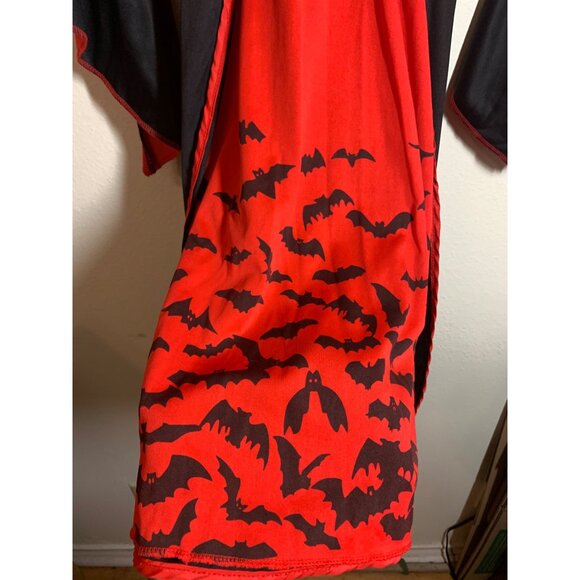 Halloween Costume Vampire Dress Bats Cats Black Red Girls Size Small - Picture 3 of 7
